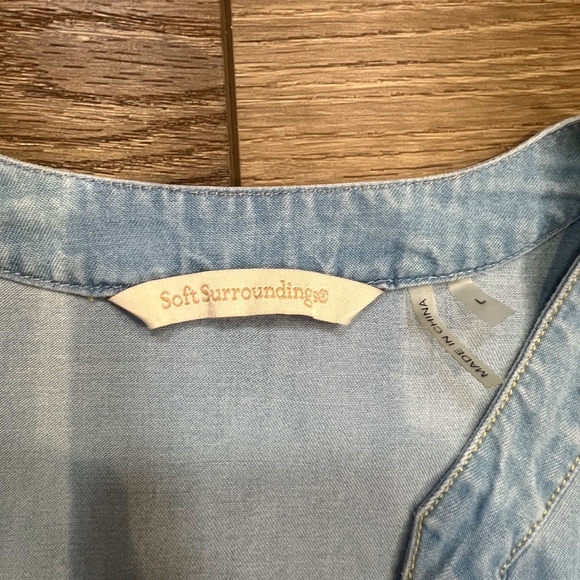 Soft Surroundings TopNotch 100% Tencel Denim Style Tunic Sz L - Picture 6 of 12